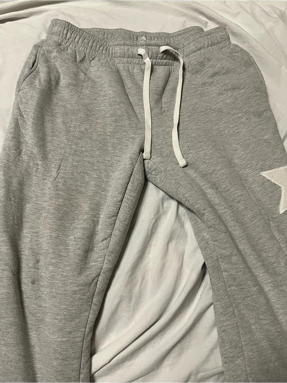 No Boundaries Light Gray Sweatpants with Star Accent